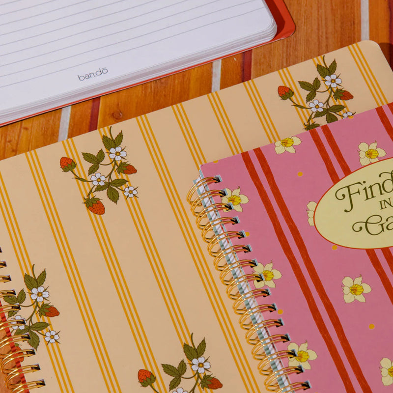 מחברת ספירלה גדולה: Floral Stripe