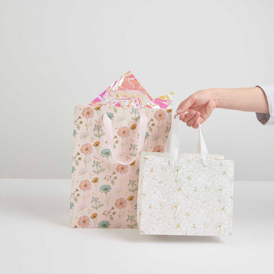 שקית מתנה: Flowers Pink, L