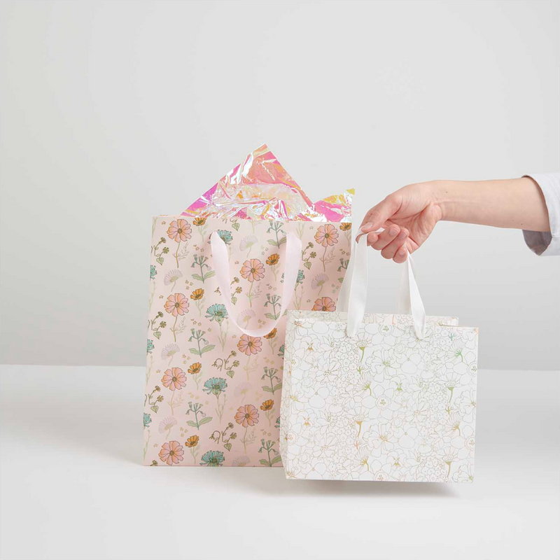 שקית מתנה: Flowers Pink, L