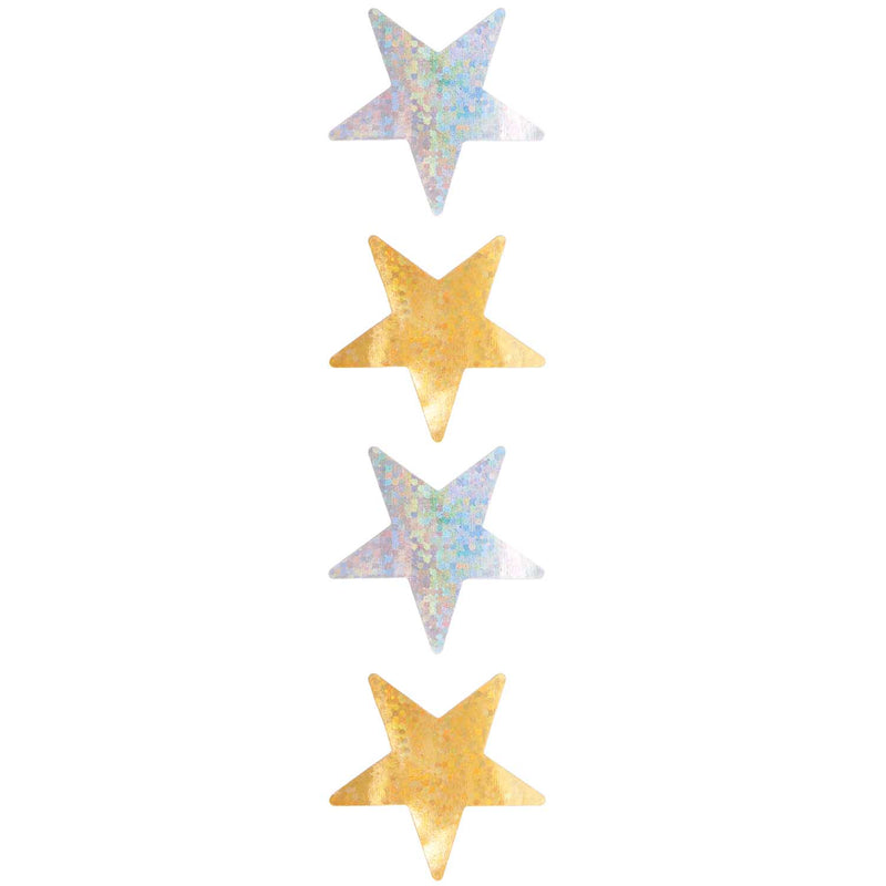 גליל מדבקות : Stars, Gold/ Silver