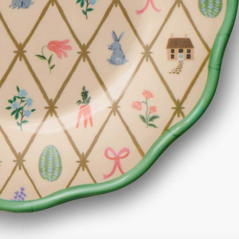 סט 4 צלחות קינוח מלמין: Spring Farm