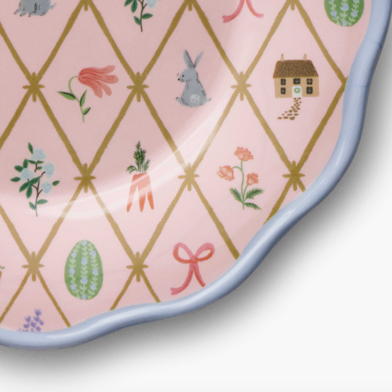 סט 4 צלחות קינוח מלמין: Spring Farm