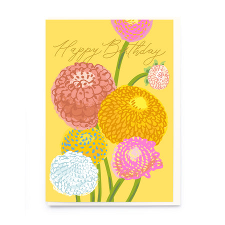 כרטיס ברכה : Florals On Yellow