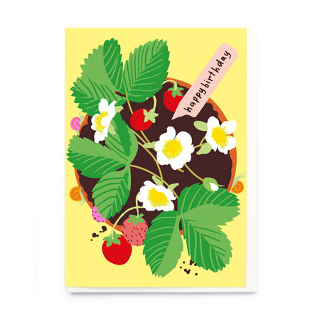 כרטיס ברכה : Strawberry Pot