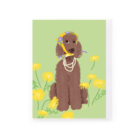 כרטיס ברכה : Brown Poodle