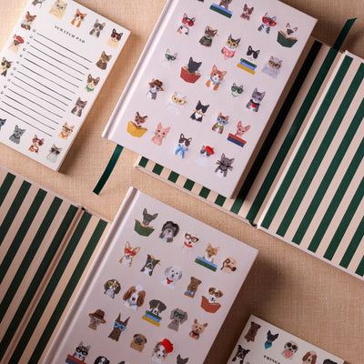 מחברת בכריכה רקומה: Studious Cats