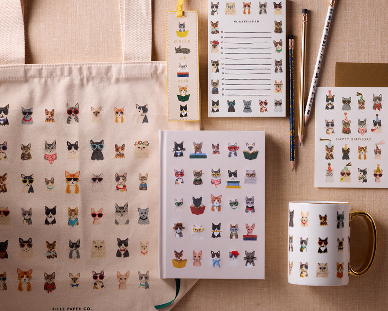 מחברת בכריכה רקומה: Studious Cats