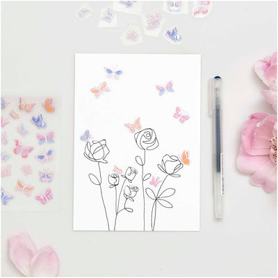 מדבקות: Rose Butterflies