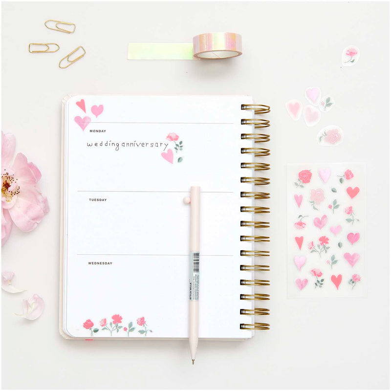 מדבקות: Rose Hearts & Flowers