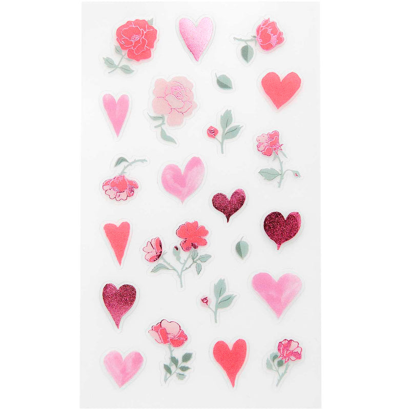 מדבקות: Rose Hearts & Flowers