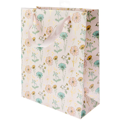 שקית מתנה: Flowers Pink L