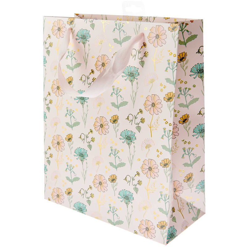 שקית מתנה: Flowers Pink L