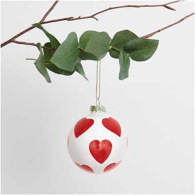 קישוט לתלייה: Glass Ball Heart Red