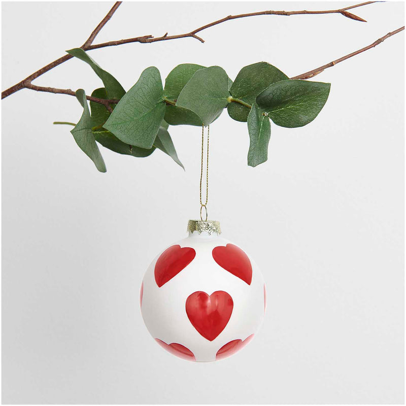 קישוט לתלייה: Glass Ball Heart Red