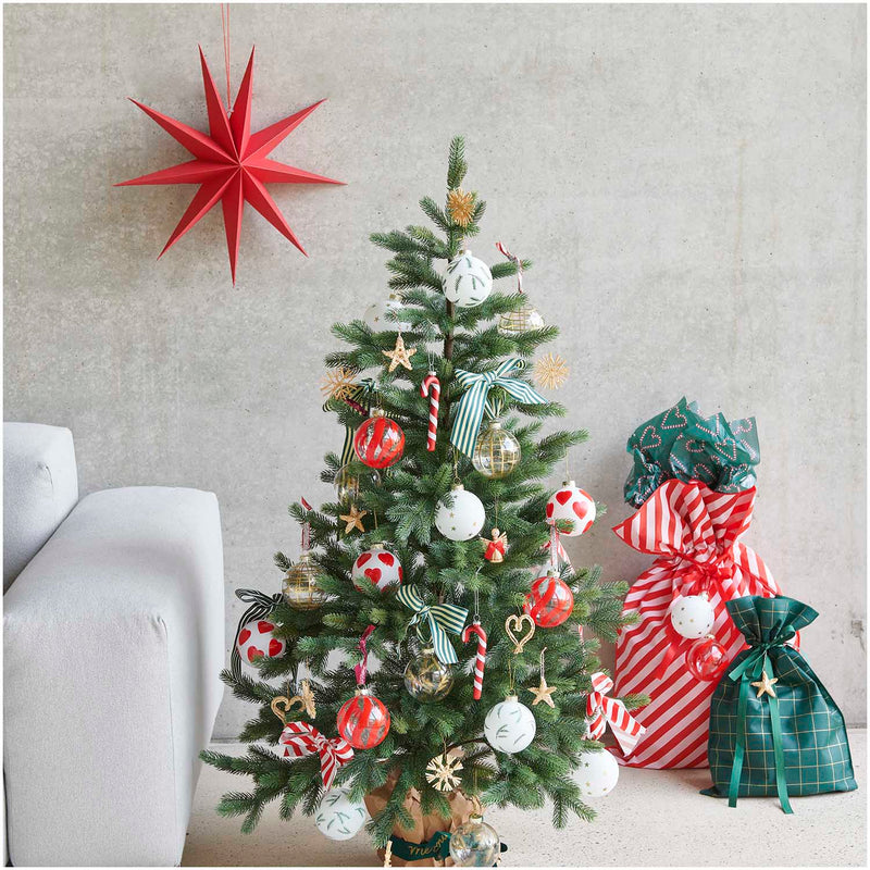 קישוט לתלייה: Glass Ball Heart Red