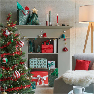 קישוט לתלייה: Glass Ball Red & White