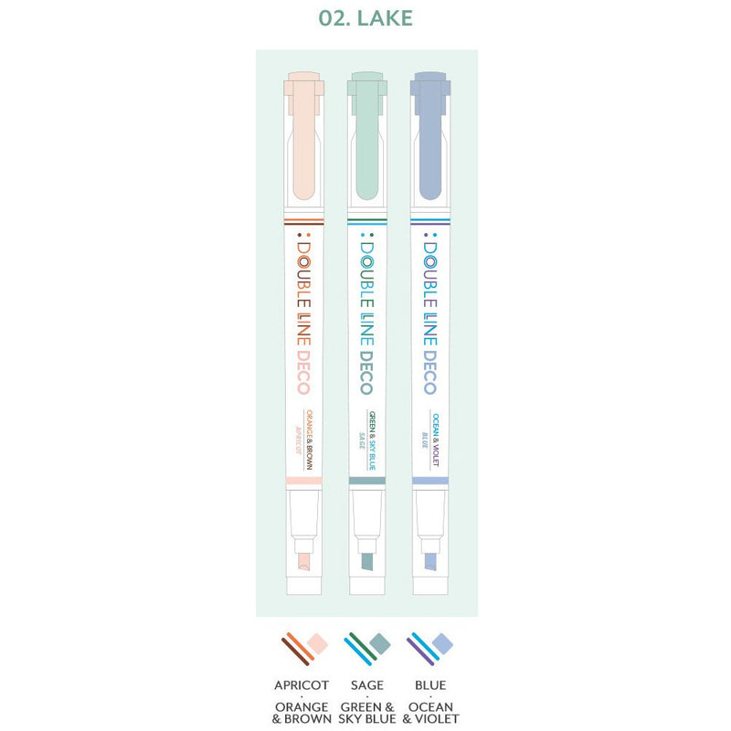 מארז עטי דאבל ליין דו-צדדיים: Lake