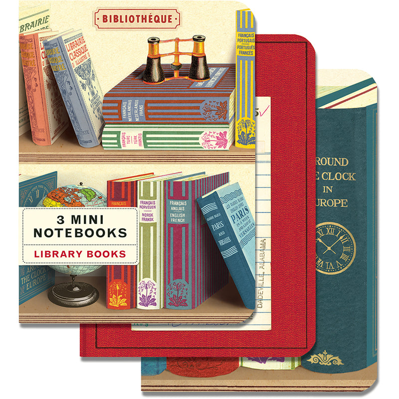 3 מחברות מיני : Library Books 