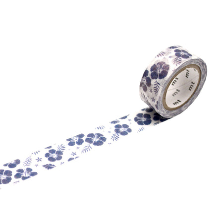 וואשי טייפ : Hibiscus Navy Blue