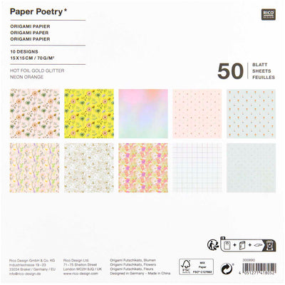 מארז ניירות אוריגמי: Flowers