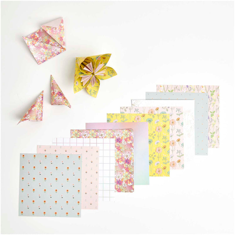 מארז ניירות אוריגמי: Flowers