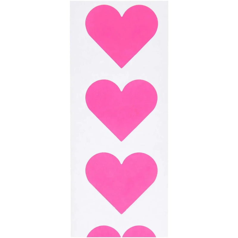 גליל מדבקות: Hearts Neon Pink 
