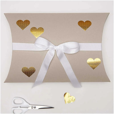 גליל מדבקות: Hearts Gold Holographic 