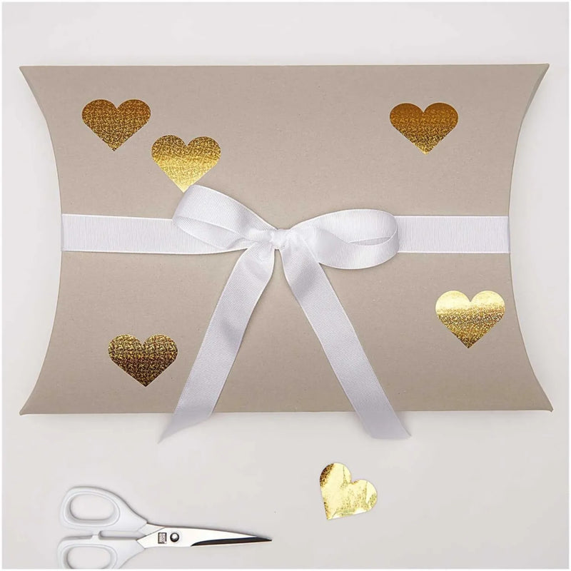 גליל מדבקות: Hearts Gold Holographic 