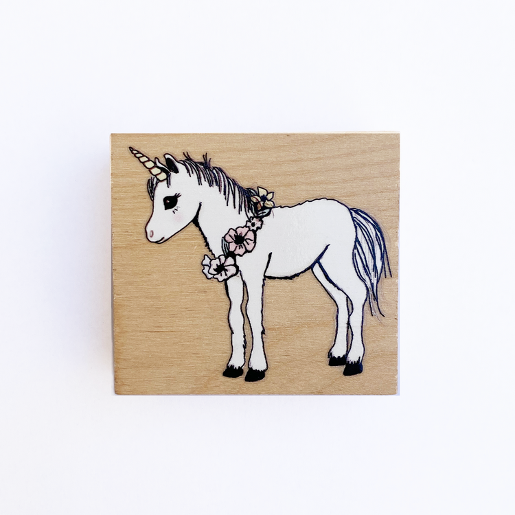 חותמת עץ : Unicorn