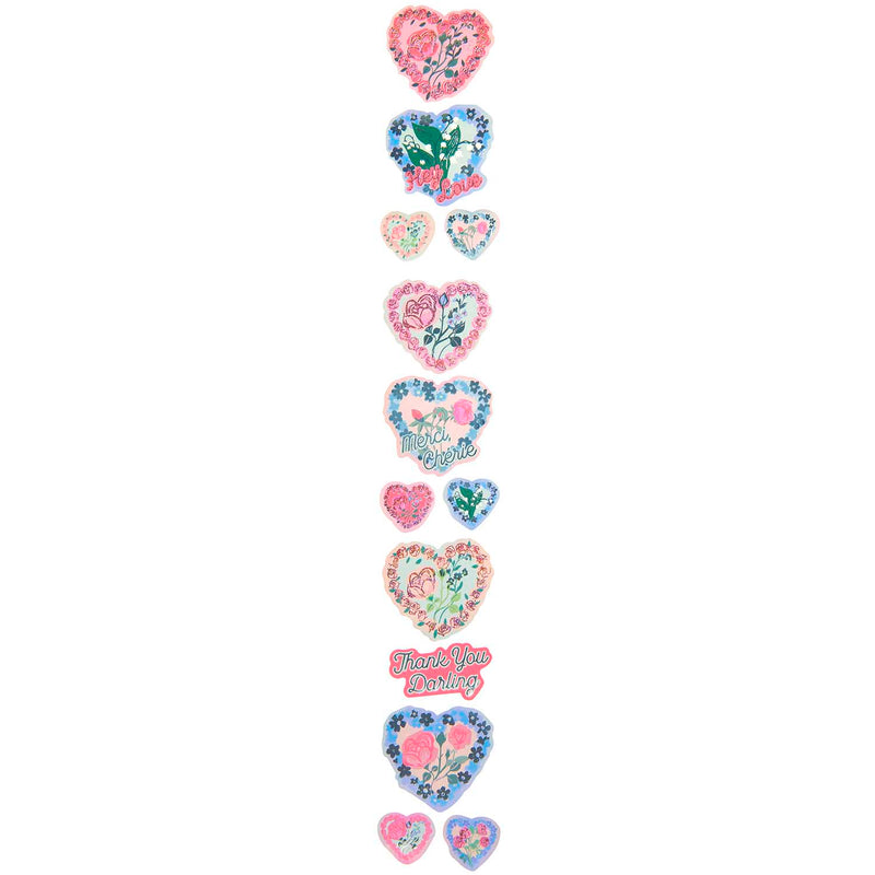 גליל מדבקות: Rose Hearts 