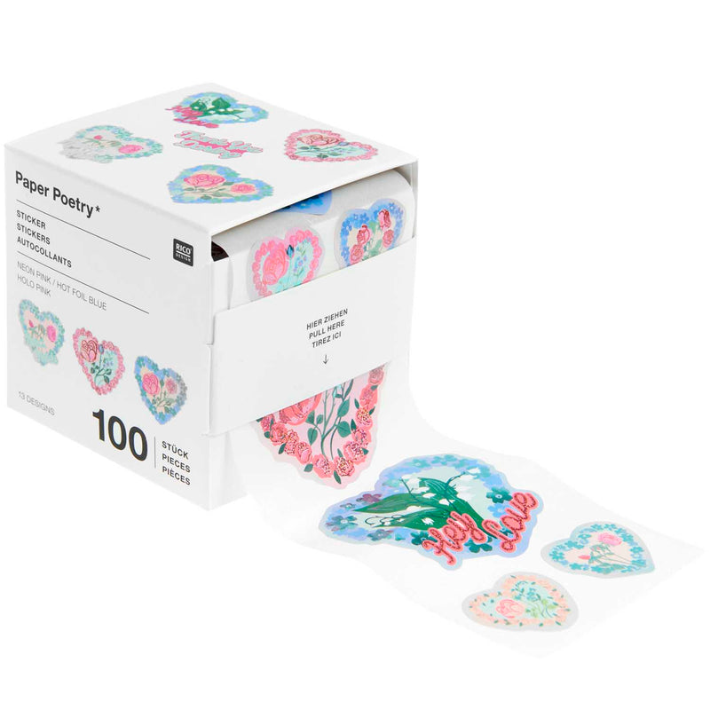גליל מדבקות: Rose Hearts 