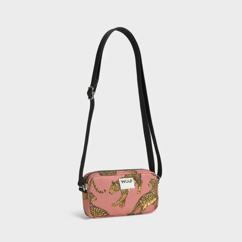 מיני-תיק צד: Blush Leopard