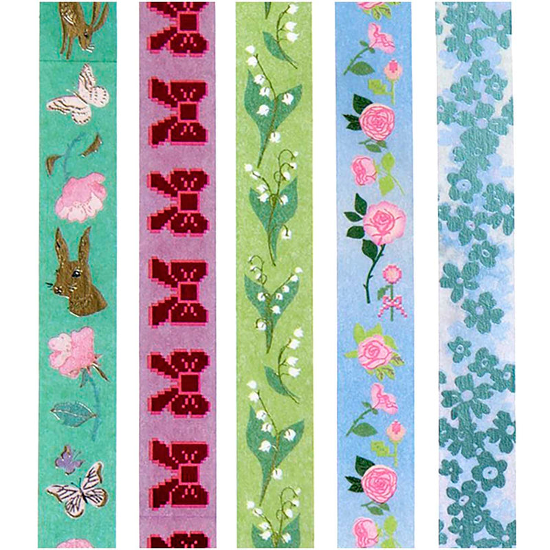 מארז וואשי טייפ: Rose Green-Blue 