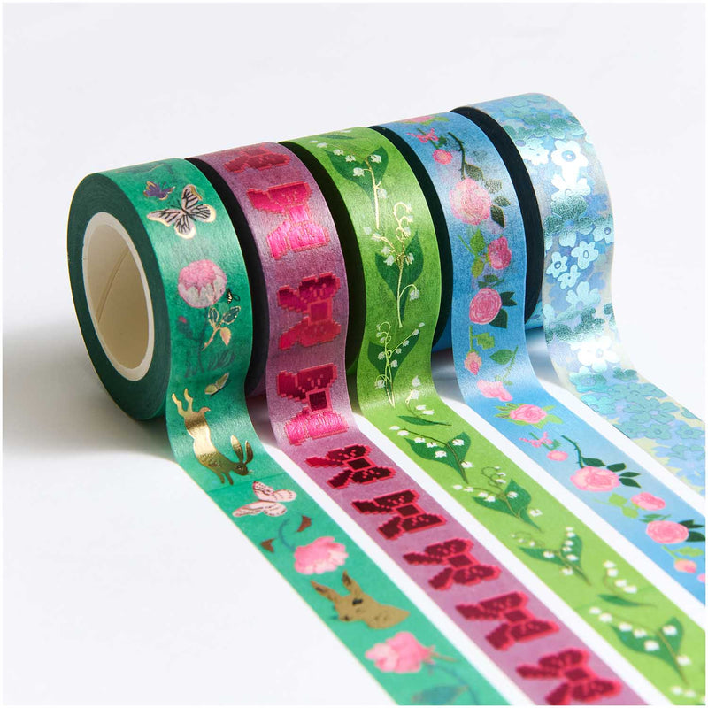 מארז וואשי טייפ: Rose Green-Blue 