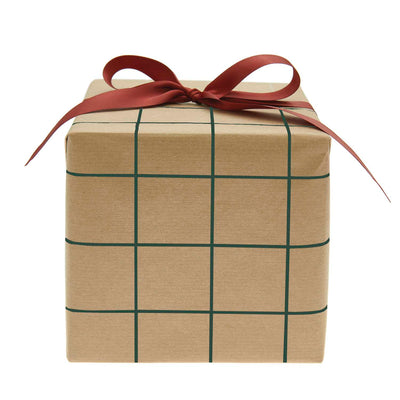 גליל נייר עטיפה: Kraft Grid Green