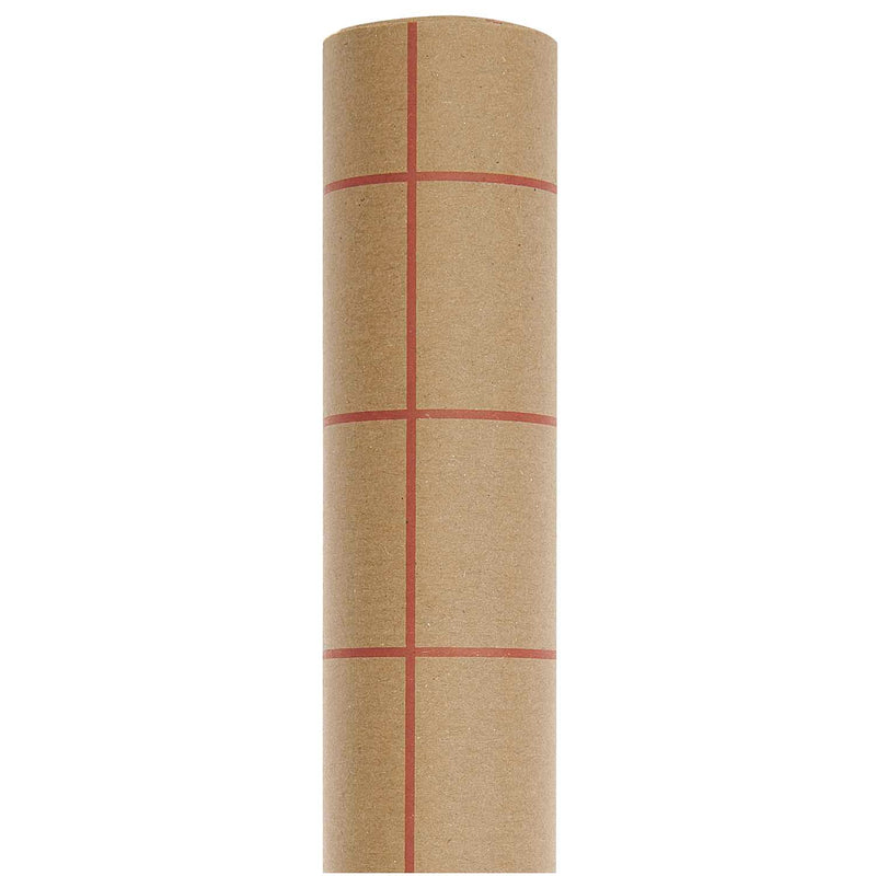 גליל נייר עטיפה: Kraft Grid Red