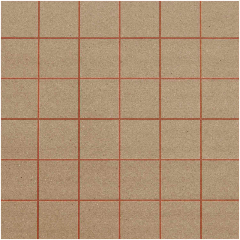 גליל נייר עטיפה: Kraft Grid Red