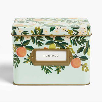 קופסת פח למתכונים: Citrus Floral