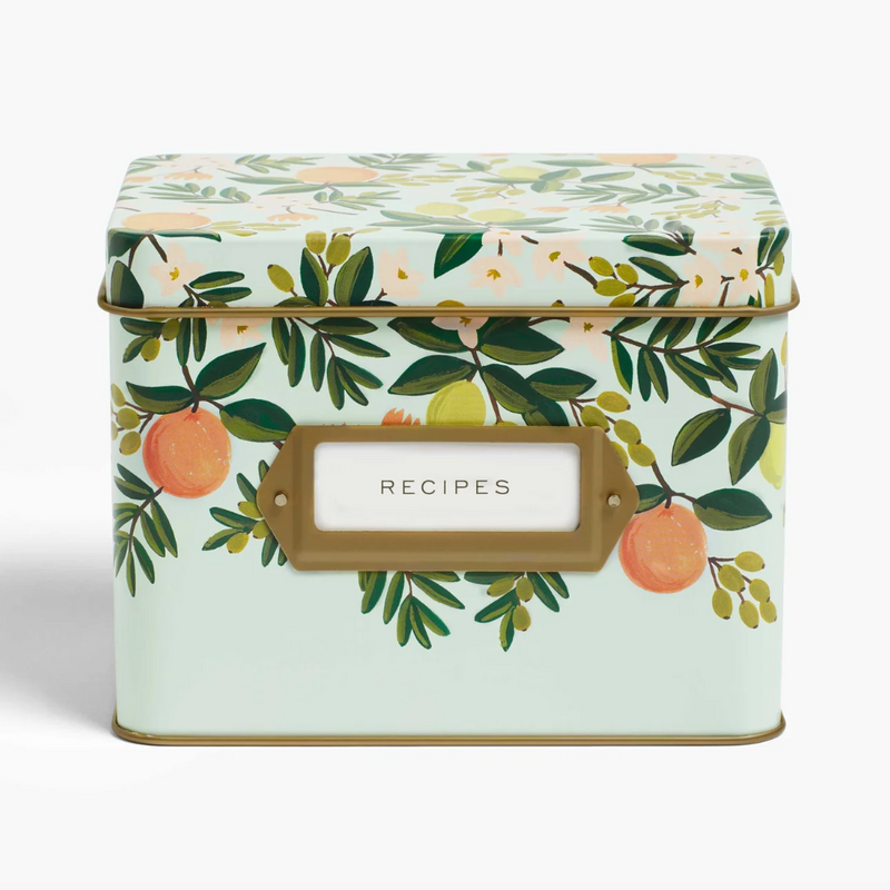 קופסת פח למתכונים: Citrus Floral