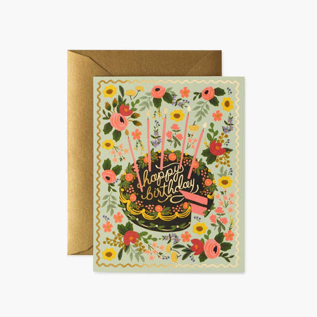 מארז 8 כרטיסי ברכה : Floral Cake