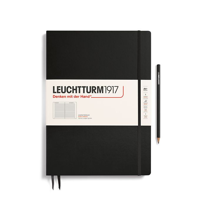 מחברת דקה בכריכה קשה:  A4+, Black