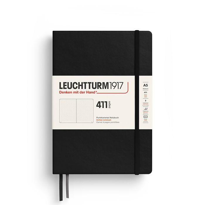  מחברת כריכה קשה עבה: Black, A5