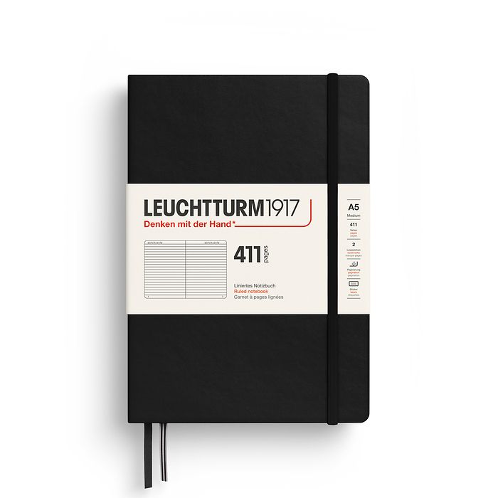  מחברת כריכה קשה עבה: Black, A5