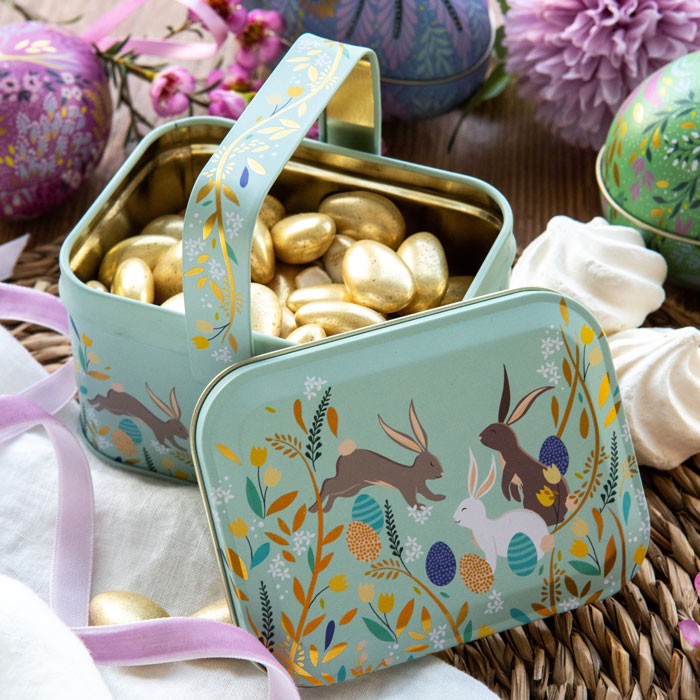 קופסת פח קטנה: Bunnies Handle Basket