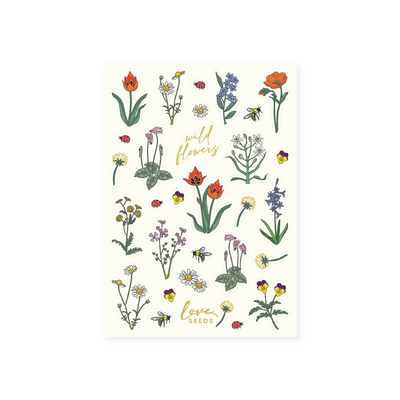 מארז מדבקות: Wild Flowers