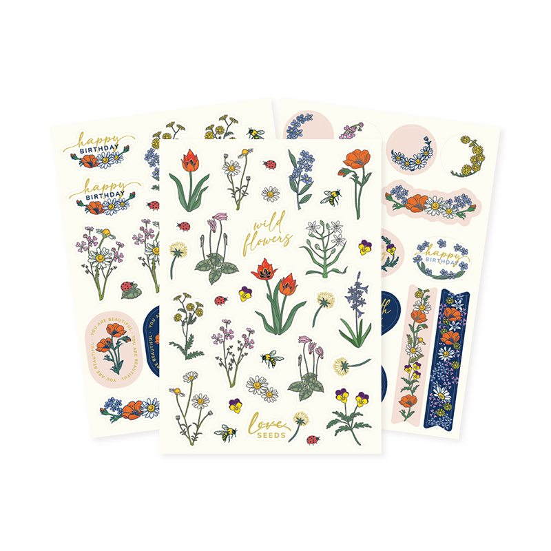 מארז מדבקות: Wild Flowers
