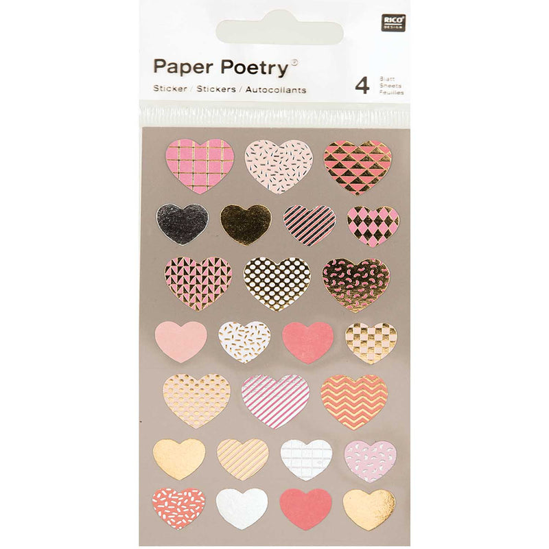 מארז מדבקות: Hearts Metallic