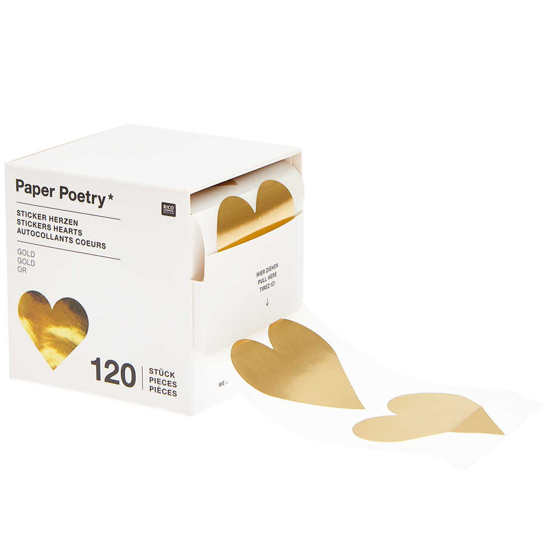 גליל מדבקות : Hearts Gold