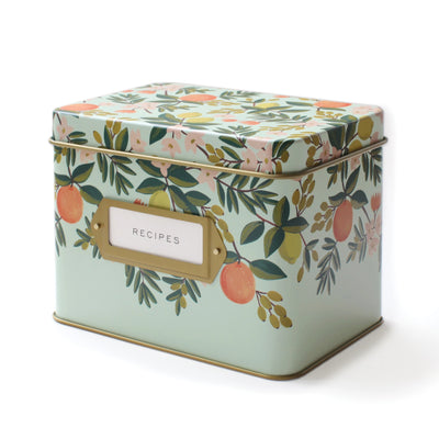 קופסת פח למתכונים: Citrus Floral