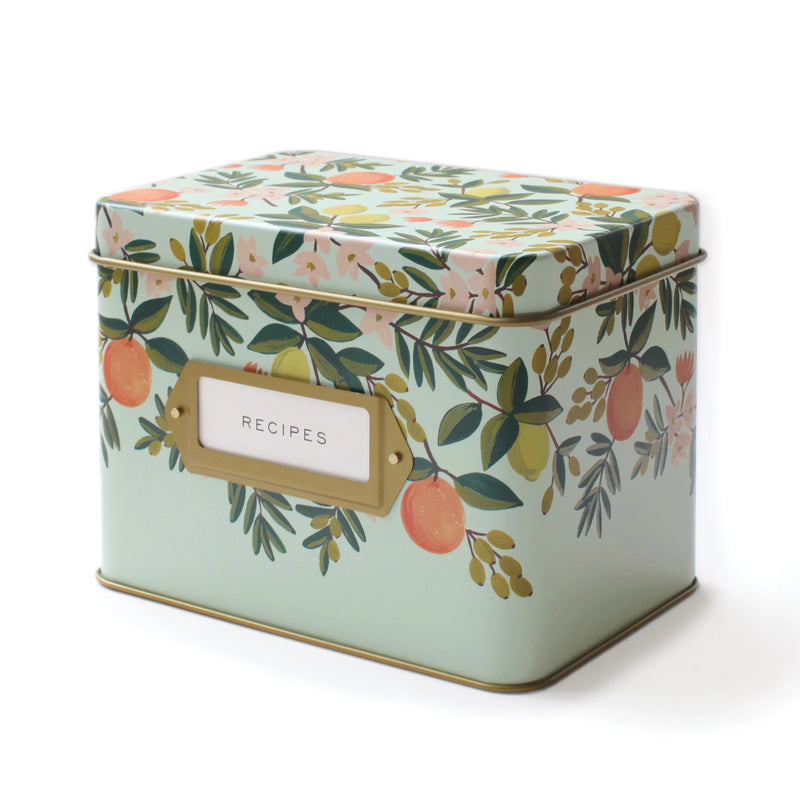 קופסת פח למתכונים: Citrus Floral
